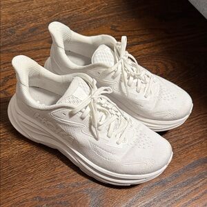 Hoka Women's All-White Athletic Running Shoes